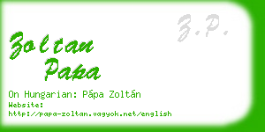 zoltan papa business card